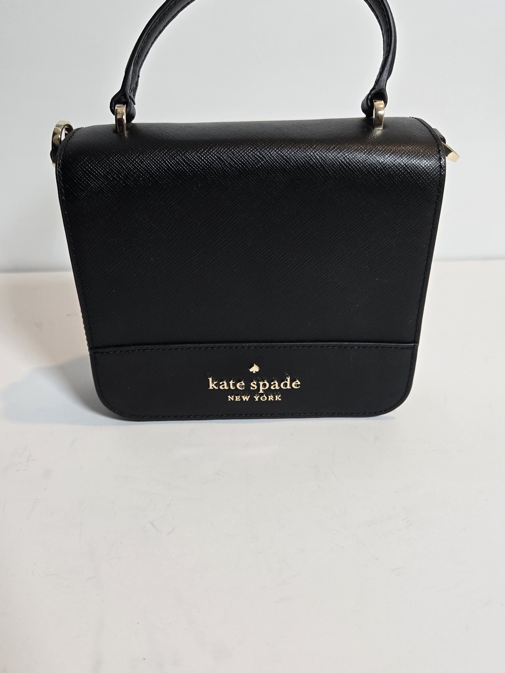 kate spade Black Leather Structured Top-Handle Bag
